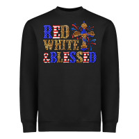 Black red white and blessed Heavyweight Sweatshirt - texasbilliewilder