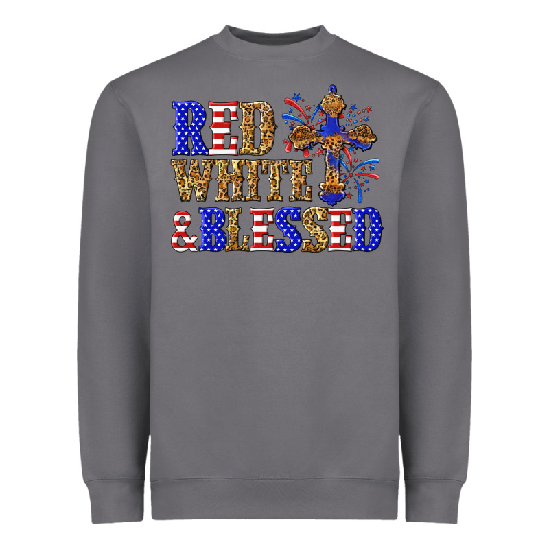 Red White And Blessed Heavyweight Sweatshirt by texasbilliewilder | Teevron