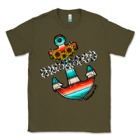 Army Green anchored Classic Tee - CowhideDigitalArt