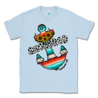 Dusty Blue anchored Classic Tee - CowhideDigitalArt