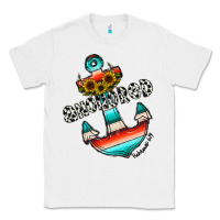 White anchored Classic Tee - CowhideDigitalArt