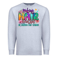 Heather Grey making hair beautiful is kinda my thing Premium Sweatshirt - MaliasSmallBusiness