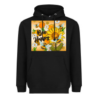 Black bee happy Heavyweight Hoodie - MaliasSmallBusiness