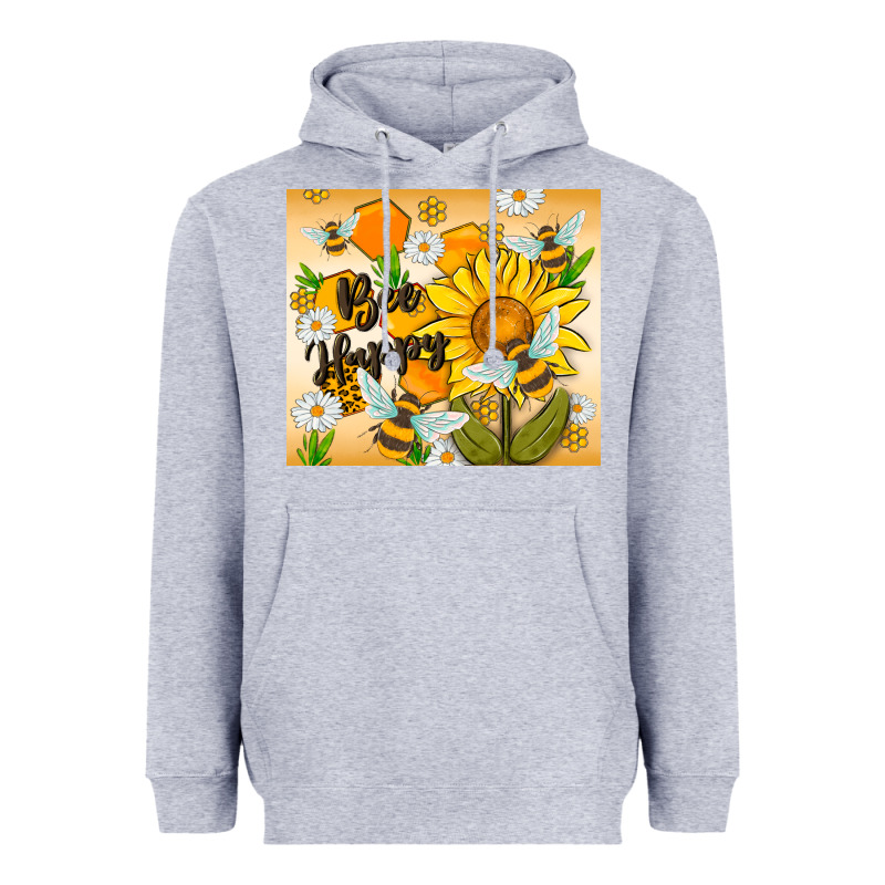 Bee Happy Heavyweight Hoodie by MaliasSmallBusiness | Teevron