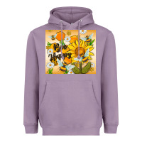 Lavender bee happy Heavyweight Hoodie - MaliasSmallBusiness