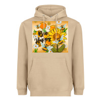 Mushroom bee happy Heavyweight Hoodie - MaliasSmallBusiness