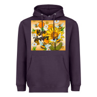 Plum bee happy Heavyweight Hoodie - MaliasSmallBusiness