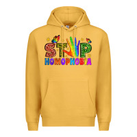 Mustard Western Stop Homophobia Premium Hoodie - BundleAndBundleShop