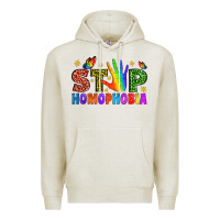 Oatmeal Heather Western Stop Homophobia Premium Hoodie - BundleAndBundleShop