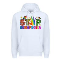 White Western Stop Homophobia Premium Hoodie - BundleAndBundleShop