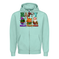 Seafoam happy hallothanksmas with cupcakes Zipper Hoodie - AdoDesignShop