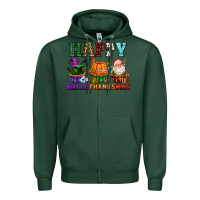 Sports Green happy hallothanksmas with cupcakes Zipper Hoodie - AdoDesignShop