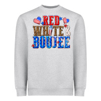 Heather Grey red white and boujee billie wilder Heavyweight Sweatshirt - texasbilliewilder