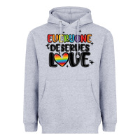 Heather Grey everyone deserves love Heavyweight Hoodie - MaliasSmallBusiness