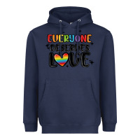 Navy everyone deserves love Heavyweight Hoodie - MaliasSmallBusiness
