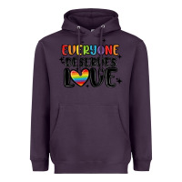 Plum everyone deserves love Heavyweight Hoodie - MaliasSmallBusiness