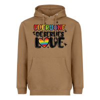 Toasted Coconut everyone deserves love Heavyweight Hoodie - MaliasSmallBusiness