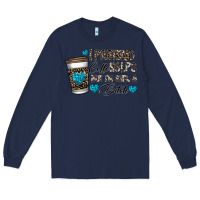 Navy coffee Long Sleeve Tee - CowhideDigitalArt