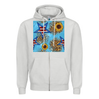 Dove Grey american star and sunflower seamless  pattern Zipper Hoodie - BundleAndBundleShop