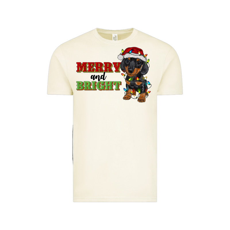 Merry And Bright Dachshund Vintage Tee by RanaPortraitStore | Teevron