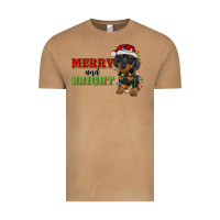 Vintage Camel merry and bright dachshund Vintage Tee - RanaPortraitStore