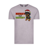 Vintage Zinc merry and bright dachshund Vintage Tee - RanaPortraitStore