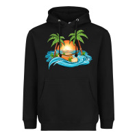 Black sunset beach scene Heavyweight Hoodie - MaliasSmallBusiness