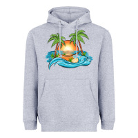Sunset Beach Scene Heavyweight Hoodie | Teevron