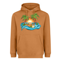 Meerkat sunset beach scene Heavyweight Hoodie - MaliasSmallBusiness