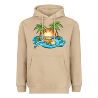 Mushroom sunset beach scene Heavyweight Hoodie - MaliasSmallBusiness