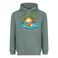 Sage sunset beach scene Heavyweight Hoodie - MaliasSmallBusiness