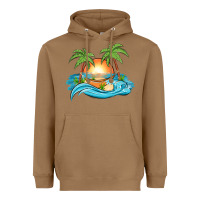 Toasted Coconut sunset beach scene Heavyweight Hoodie - MaliasSmallBusiness