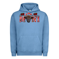 Pigment Pebble Blue valentine's day mini black highland calf Urban Hoodie - RanaPortraitStore