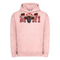 Pigment Salmon valentine's day mini black highland calf Urban Hoodie - RanaPortraitStore