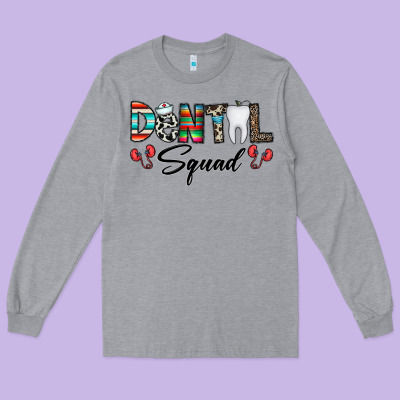 Dental Squad Long Sleeve Tee Designed By Cowhidedigitalart