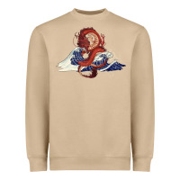 Mushroom asian dragon and ocean waves Heavyweight Sweatshirt - RanaPortraitStore