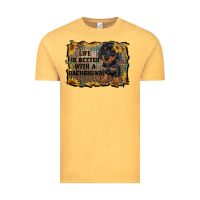 Vintage Mustard life is better with a dachshund Vintage Tee - RanaPortraitStore