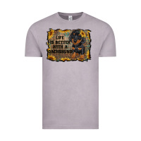 Vintage Zinc life is better with a dachshund Vintage Tee - RanaPortraitStore