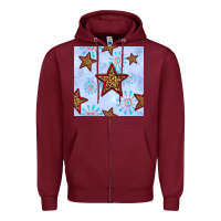 Burgundy 4th of july leopard star seamless pattern Zipper Hoodie - BundleAndBundleShop