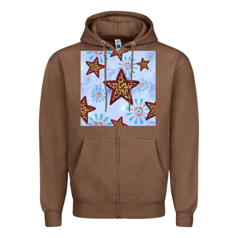 4th Of July Leopard Star Seamless Pattern Zipper Hoodie by BundleAndBundleShop | Teevron