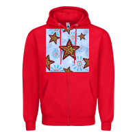 Red 4th of july leopard star seamless pattern Zipper Hoodie - BundleAndBundleShop
