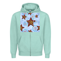 Seafoam 4th of july leopard star seamless pattern Zipper Hoodie - BundleAndBundleShop