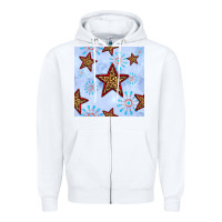 White 4th of july leopard star seamless pattern Zipper Hoodie - BundleAndBundleShop