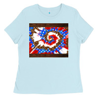 Baby Blue usa tie dye Ladies Tee - AdoDesignShop