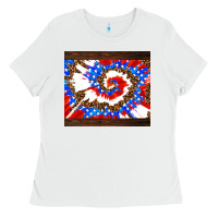 White usa tie dye Ladies Tee - AdoDesignShop