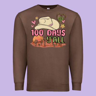100 Days Y'all Malia Premium Sweatshirt Designed By Maliassmallbusiness