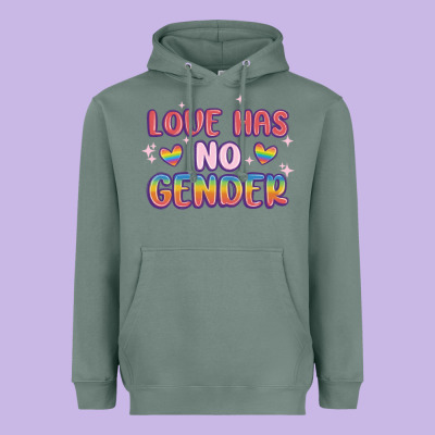 Love No Gender Heavyweight Hoodie Designed By Maliassmallbusiness