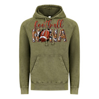 Vintage Olive football nana with leopard Vintage Hoodie - texasbilliewilder