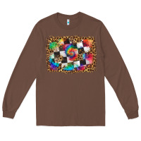 Chestnut race leopard and tie dye background Long Sleeve Tee - HRA Design Shop