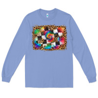Colony Blue race leopard and tie dye background Long Sleeve Tee - HRA Design Shop